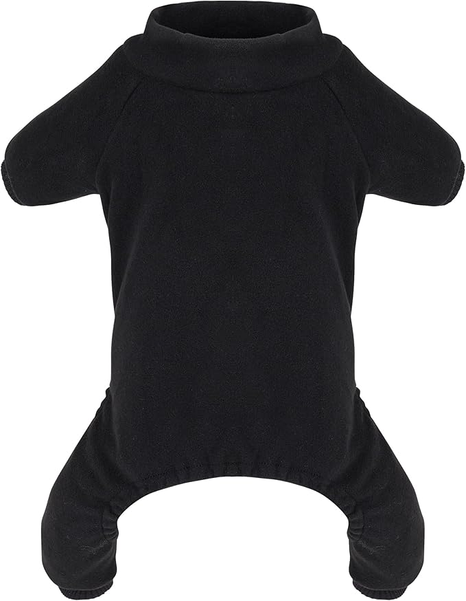choyaxo Velvet Dog Pajamas Stretchy Pet Clothes Puppy Jumpsuit Solid Color Cat Clothes for Small Pet Dog and Cat (Black, Large)