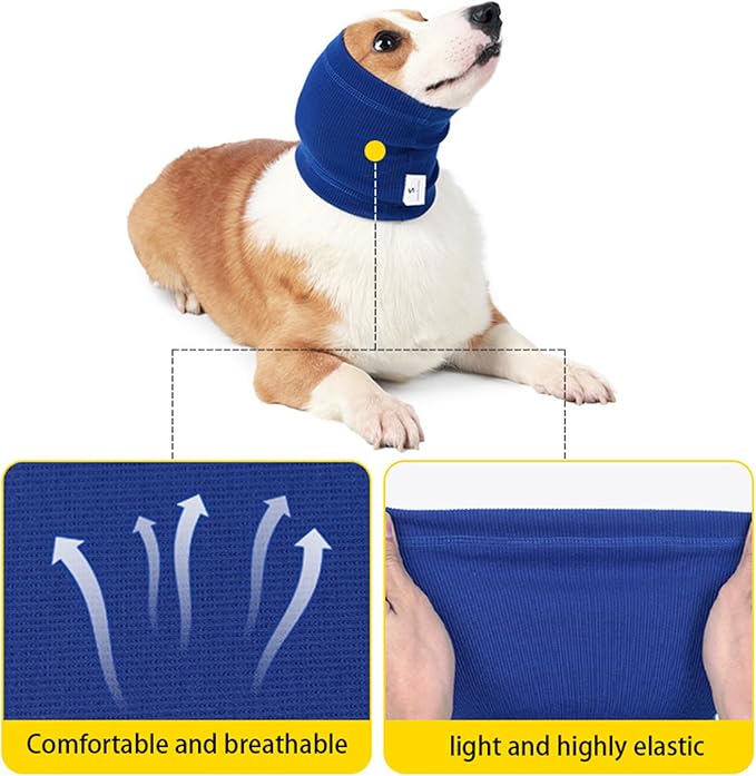 Neck Cowl for Cat, Cat Neck Scarf for Cats Anxiety Relief – Noise Canceling for Fireworks, Thunderstorms, Pet Grooming & Force Drying(Pink S)