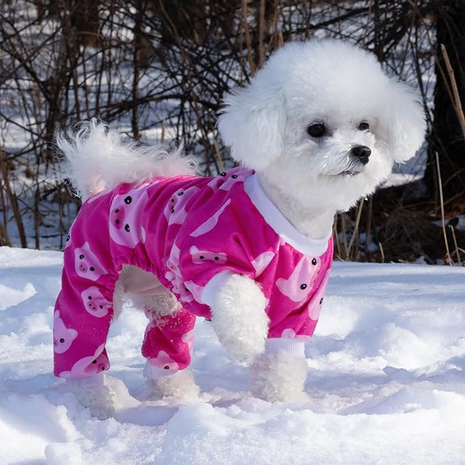 CuteBone Dog Halloween Pajamas Puppy Onesies Small Dogs Soft Pjs Coat Cat Apparel Comfy Pet Christmas Clothes Outfit Doggie Bodysuit P46L