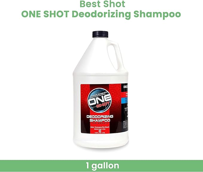 Best Shot One Shot Deodorizing Shampoo, Coat and Skincare Product for Dogs, Cats, and Horses, Eliminates Foul Odors, 1 Gallon