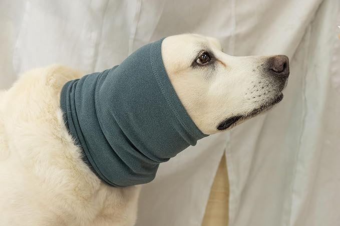 Soothing Dog Ear Cover Noise Anxiety Dog Ear Muffs Noise Protection Snood for Bath Blue M