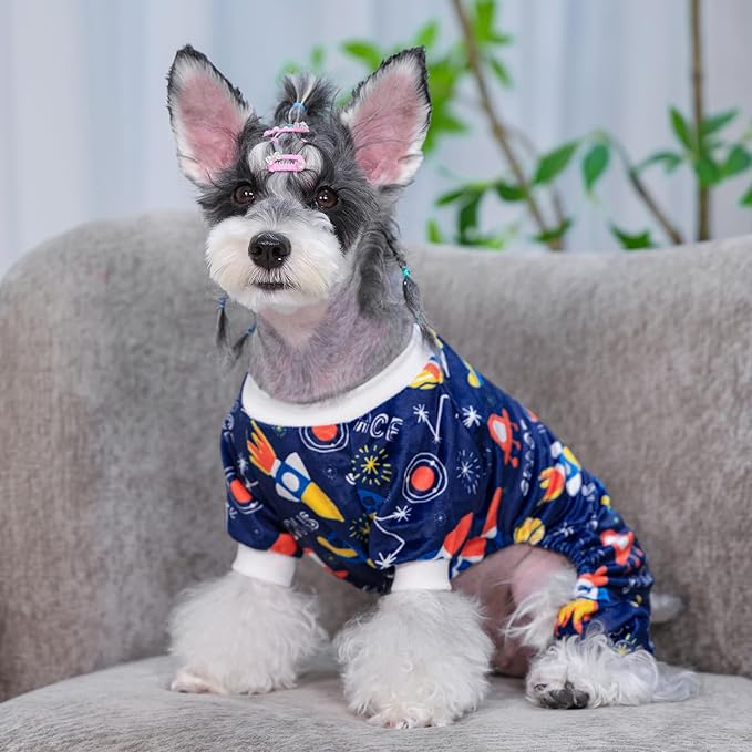 CuteBone Fleece Dog Pajamas Clothes Puppy Jammies Pet Apparel Cat Onesie for Chihuahua Yorkie Frenchies P317S