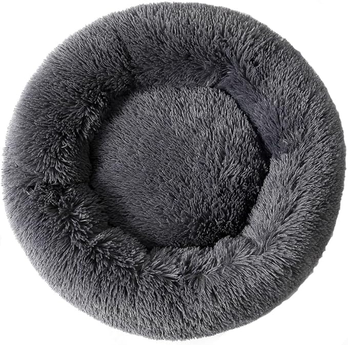 Cat Beds for Indoor Cats with Non Slip Bottom Plush Rabbit Pillow Donut Dog Bed Soft Faux Fur Indoors Beds for Indoor Kittens Comfortable Rabbit Bed Up to 7 Lbs Small Pet