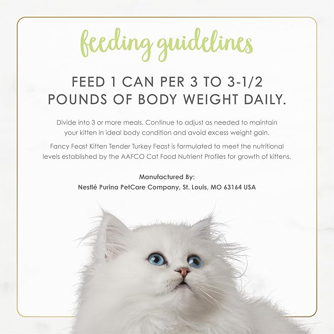 Purina Fancy Feast Kitten Tender Turkey Feast Wet Kitten Food Pate - (Pack of 24) 3 oz. Cans