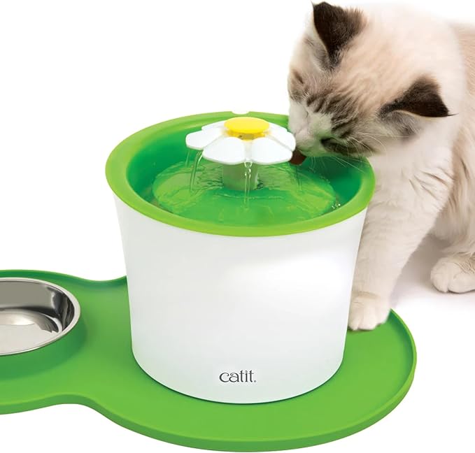 Catit Peanut Shape Cat Placemat, Green, 17.5” x 11.4”, Medium, Model: 44012