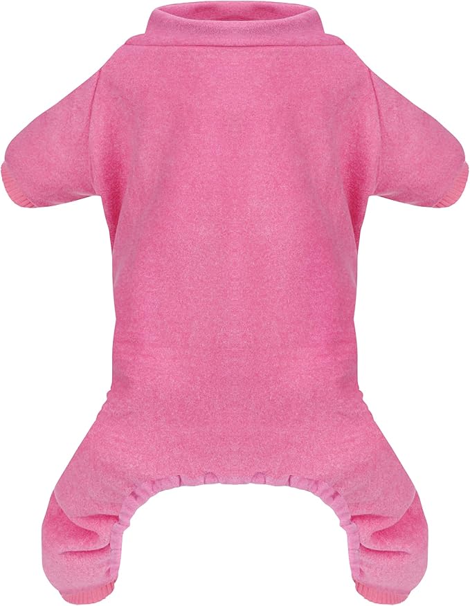 Velvet Dog Pajamas Stretchy Pet Clothes Puppy Jumpsuit Solid Color Cat Clothes for Small Pet Dog and Cat (Pink, Small)
