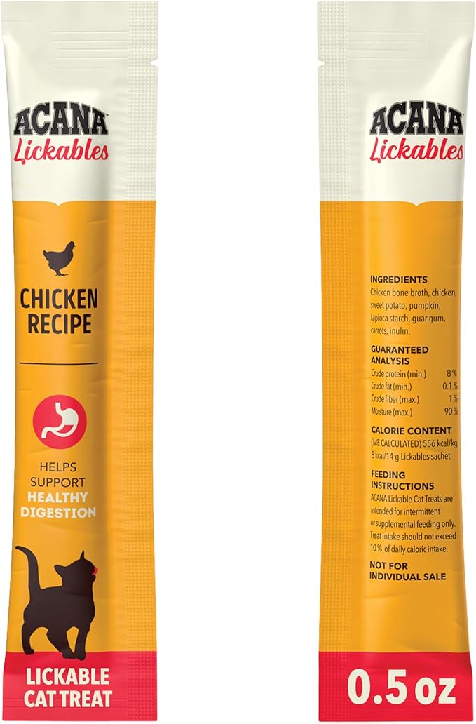 ACANA Lickables Cat Treats Chicken Recipe .5oz Tubes (5 Count)