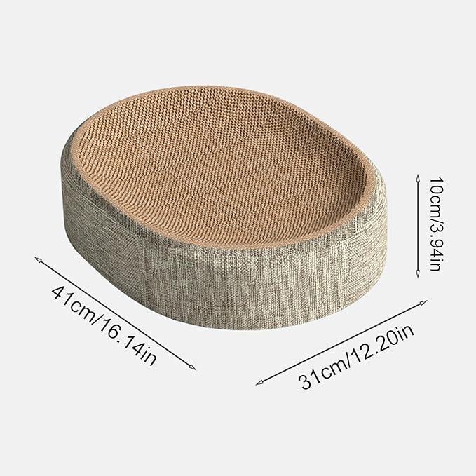 Cat Scratching Board Bed, 2 In 1 Oval Cat Scratcher Cardboard Bowl Nest, Cats Scratching Board For Indoor Cats Scratch Pad Lounge Bed, Furniture Protector From Kitten Claws For Grinding Claws And Rest