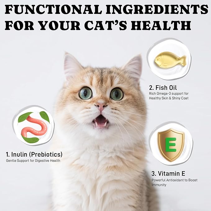 Lickable Cat Treats, High Moisture Hydrating Creamy Puree Squeeze Tubes, Slamon Flavor, 20 Tubes 0.5oz, Grain-Free, Omega Oils & Vitamin E, Skin & Coat Health, Digestive and Immune Support