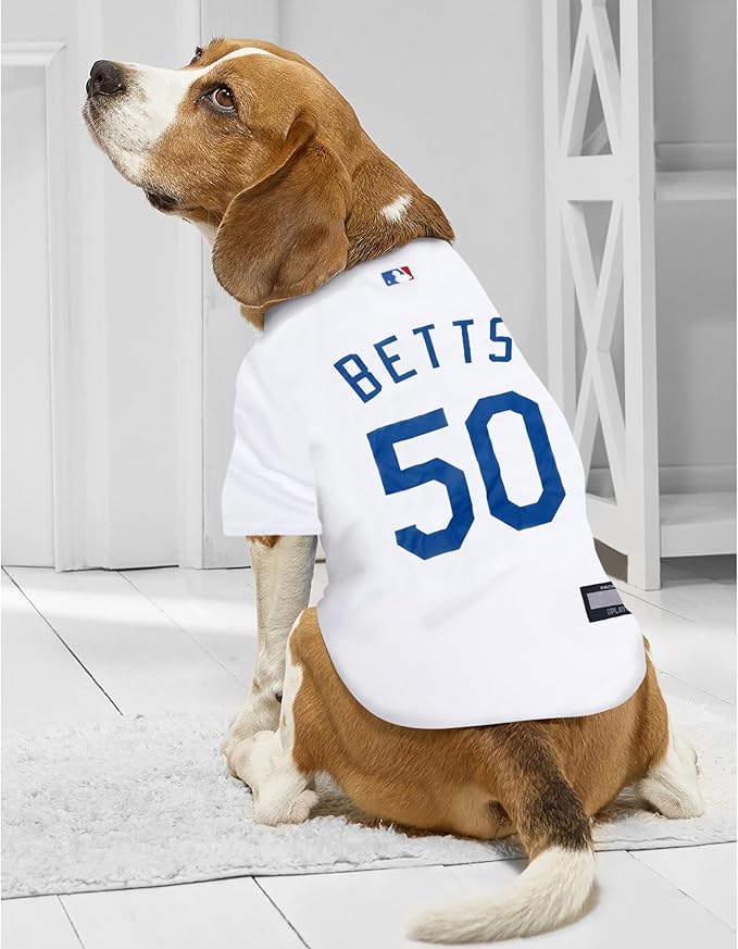 MLBPA - Mookie Betts, Markus Lynn #50 Pet Jersey - MLB LA Dodgers Mesh, Large