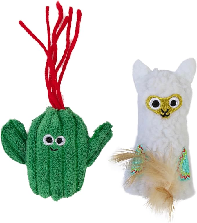 Mad Cat Lucky Llama with Catnip & Silvervine Cat Toy, Pack of 2