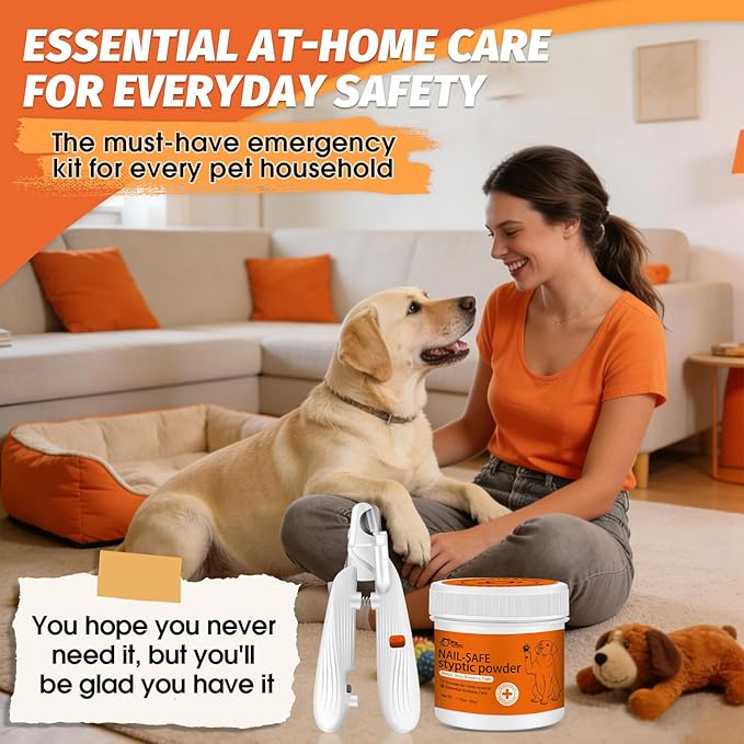 PAW PLANET Styptic Powder for Dogs & Cats -1.76oz Fast Acting Blood Stop Powder for Nail Clipping, Minor Cuts & Wing Clipping,Essential First Aid for Dark Nails (2-Pack)