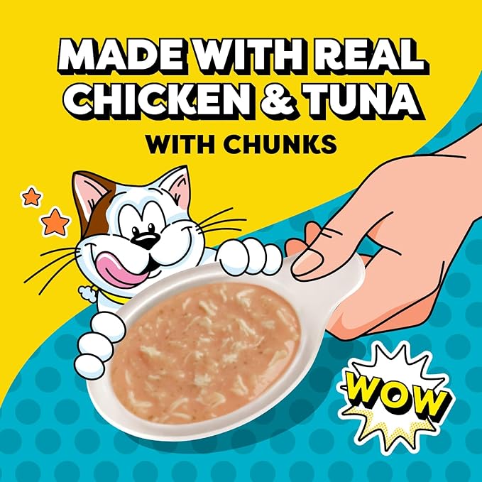 Temptations Lickable Spoons, Soft Lickable Cat Treats, Adult Wet Cat Treats, Chicken Flavor with Tuna Chunks, 4 Spoons, Pack of 12 (48 Total)