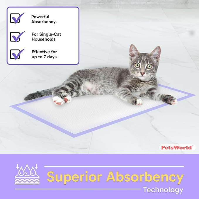 PetsWorld Universal Fit Cat Pad Refills for Litter Box, Fresh Scent, Odor Control, 1200 Count