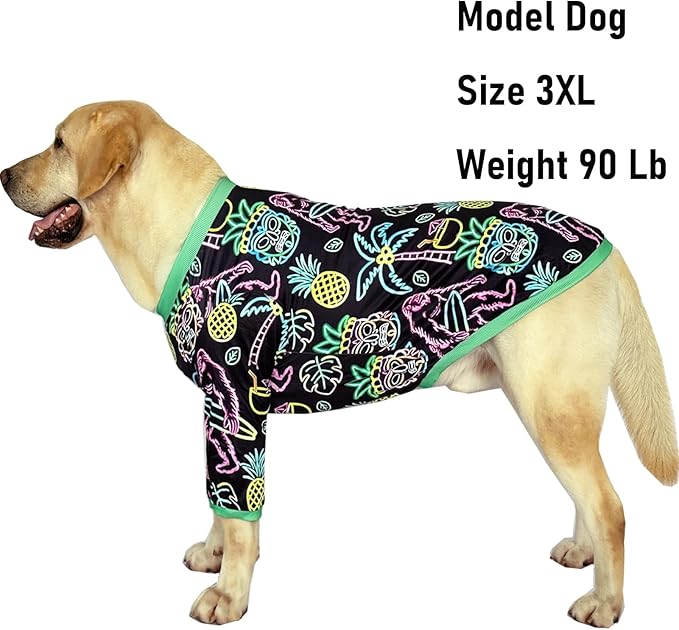 Dog T Shirts with Fluorescence Orangutan Pattern Printed Pet Shirt Softable Pajamas for Large Dogs,Orangutan 2XL