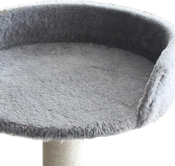 Desktop Cat Bed Round Hammock Elevated Perch for Indoor Cats Soft Stable Easy Assembly Kitten Furniture- Gray