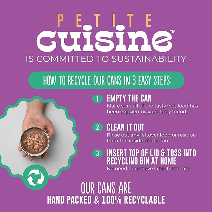 PETITE CUISINE Whole Foods Wet Cat Food, Tuna, Pumpkin & Tilapia Entree in Broth, 2.8 oz. Can (24 Count)