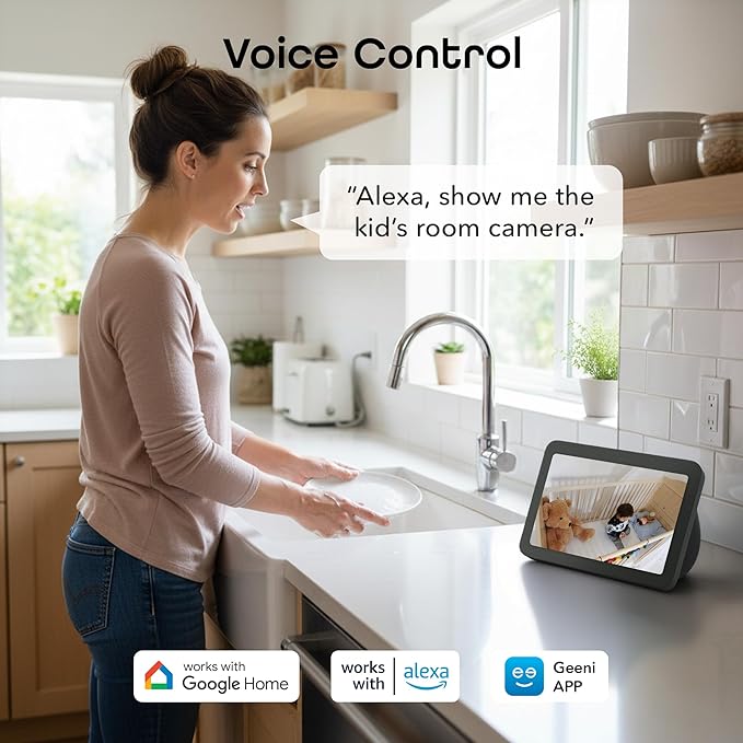 Geeni Scope Ultra 2K 360° Smart Indoor Camera, 1440p HD Auto-Tracking, Dual Band WiFi 2.4GHz 5GHz, Alexa & App Control, Wall Mountable, White