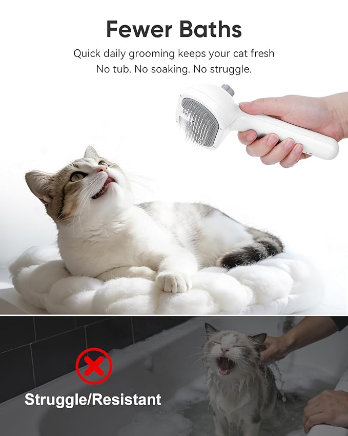 Pet Steam Brush Dog Cat 2026 New Grooming Comb for Shedding, Floating Hair, Smooth & Detangling, Gentle Cool Mist Softens Hair Reduces Static Helps Pets Who Dislike Bathing,Includes Waterless Shampoo