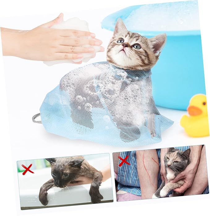 VANZACK Cat Shower Bag Kitten Washing Bag Cat Shower Net Bag Grooming Bag for Grooming Bathing Bag Cat Sling Bag Cat Immobilizing Bag Kitten Bath Bag Cat Bath Bag Pp Beauty Bag Take a Bath