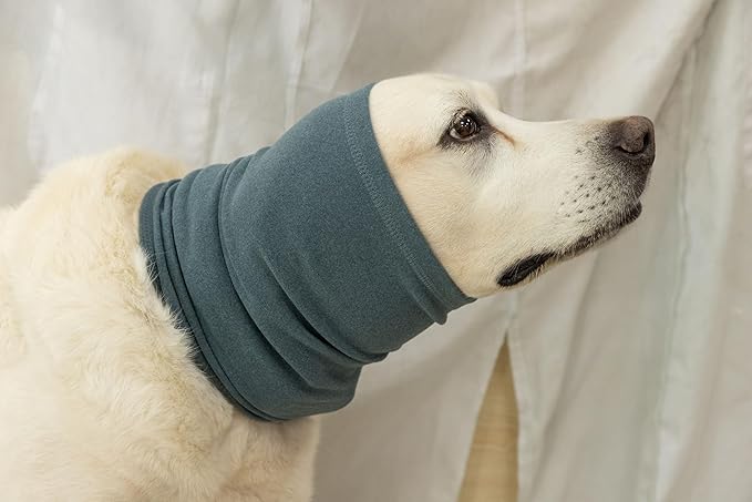 Soothing Dog Ear Cover Noise Anxiety Dog Ear Muffs Noise Protection Snood for Bath Blue M
