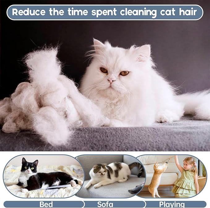 QBLEEV Sticky Hair Cat Clothes, Soft Cat Pajamas for Cats Only, Prevent Lost Fur Kitten Sweater Onesie, Stretchy Recovery Suit for Female Male Cats After Surgery Daily Wear, Sky, XS