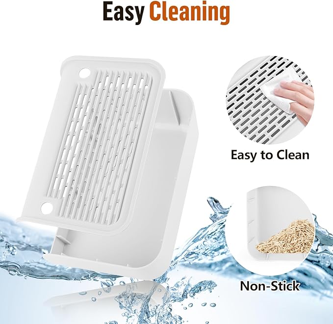 Cat Litter Box Step, Cat Litter Ramp Mat with Filter Function for Self-Cleaning Litter Box, Easy to Clean, Cats Pedal Step Stool Ideal for Kitten & Elderly Cats (White)