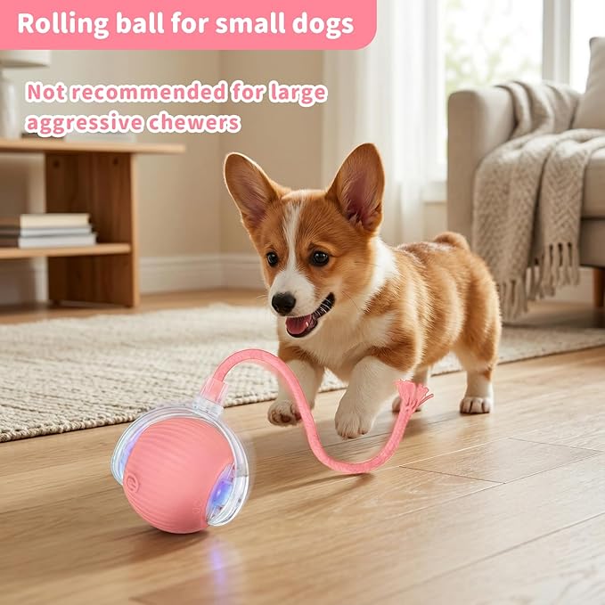 Interactive Cat Toys for Indoor Cats Smart Automatic Ball Rolling for Bored Kitten Pet Upgraded Speedy Moving Chase Dogs Toy Mothers Day Gifts Pink