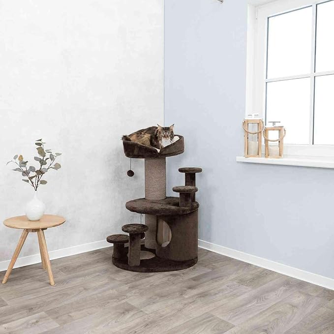 TRIXIE Emil Senior Cat Tree with Scratching Posts, Condo, Top Platform with Bed, Cat Toys