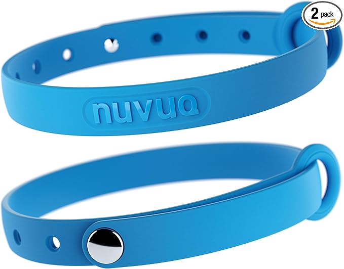 Silicone Cat Collars 2 Pack - Soft, Comfortable, and Lightweight Safety Breakaway Collar with Name Tag Ring for Outdoor Cats and Sensitive Skin Kittens by Nuvuq (6 ⅞" to 10 ¼", Blue)