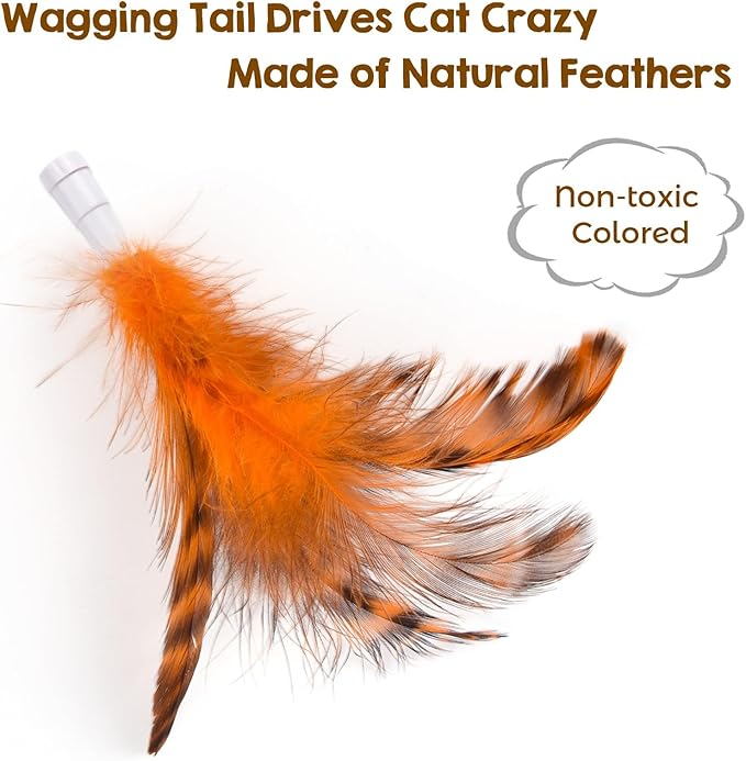 ORSDA 3PCS Wand Replacement 4 in 1 and 5 in 1 Interactive Electric Cat Toys for Indoor Cats, Feathers, Sequins, Caterpillars for Automatic Kitten Toys (Only Suitable for T65 & T85 Cat Toy)