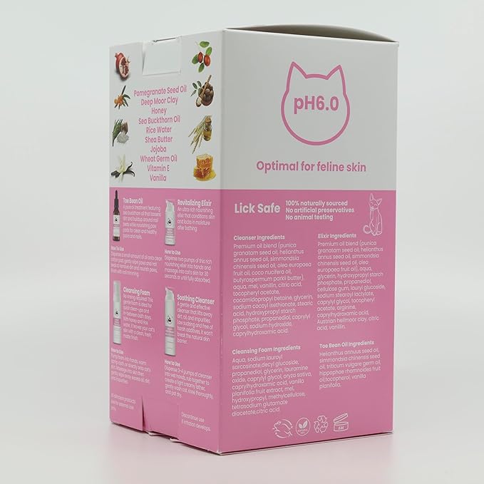 Ultimate Hairless Cat Skincare Kit, All-in-One Set, for Skin & Paws, 100% Natural Cat-Safe Ingredients