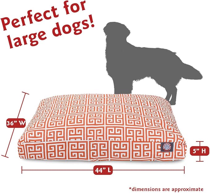 Majestic Pet Towers Rectangle Pet Bed - Orange - Large