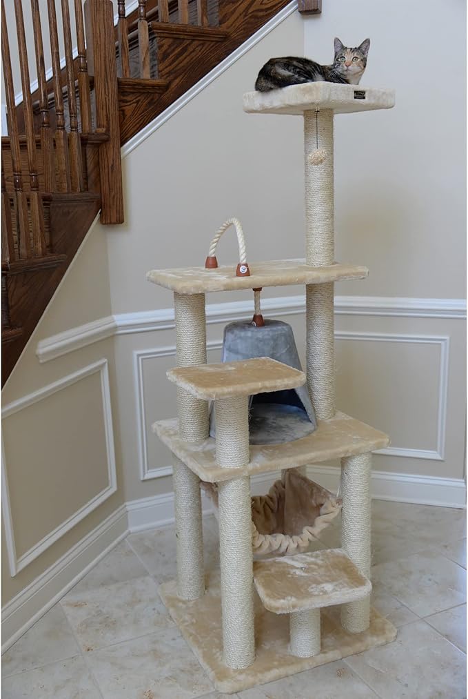 Armarkat Cat Tree Model A6501, Real Wood Cat Condo,30 inches L X28 inches W X 65 inches H