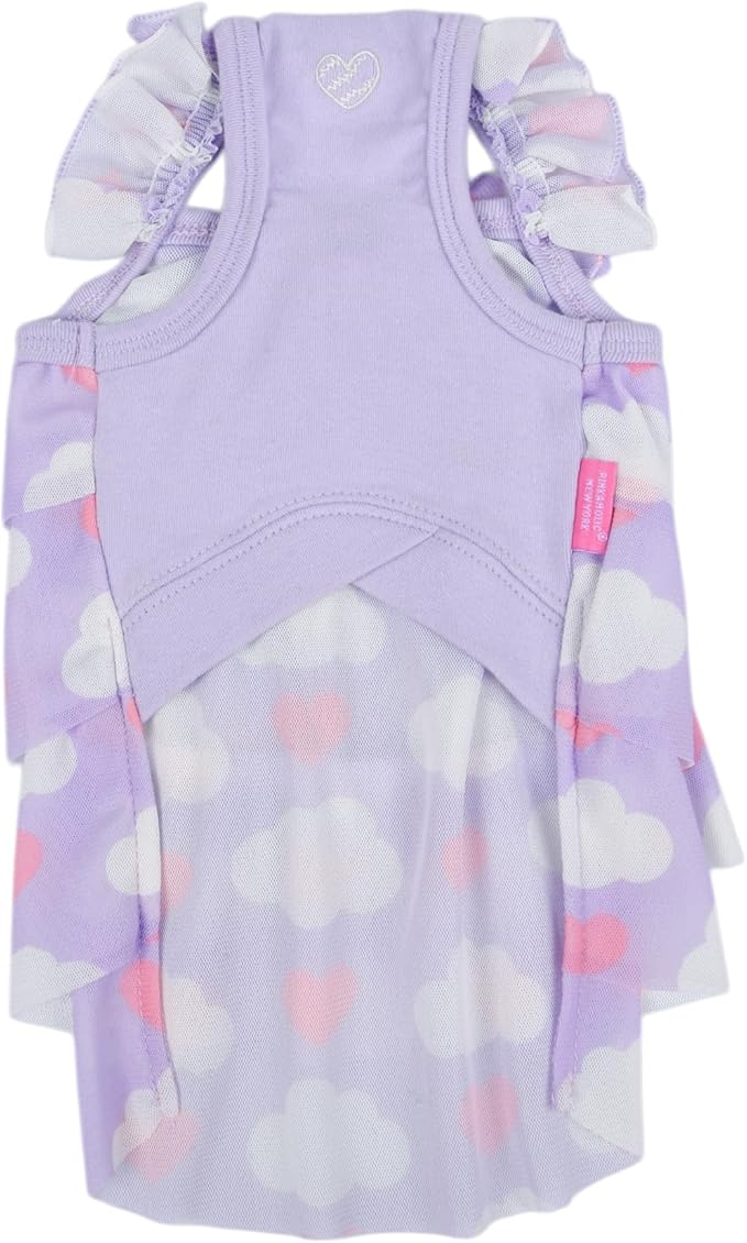 Pinkaholic New York Suri Dog One-Piece Dress Trendy Fashionable Cute Elegant Dog Apparel for Small Dogs, Purple, Medium