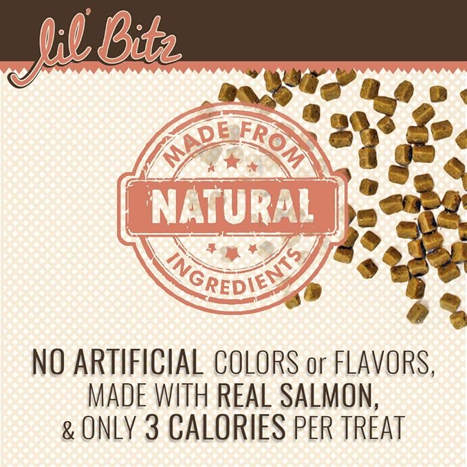 Lil' Bitz Soft & Chewy Cat Treats, Bite Size Rewarding Treats for Cats, Made with Natural Ingredients, Salmon & Liver Flavor, Perfect for Training & Bonding, 3 oz Bag