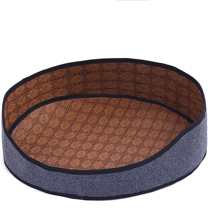 AYNEFY Cat Supplies Cat Bed Furniture Vine Woven Cat Dog Summer Mat with Removable Cooler for Indoor and Outdoor Use Pet Cooling Bed Washable Comfortable Cat Supplies (Dark Gray)