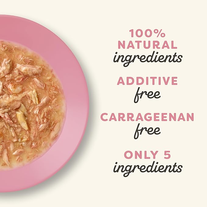 Applaws Natural Wet Cat Food, Made with Limited and Natural Ingredients, High Protein with No Artificial Additives or Fillers, Tuna Fillet & Shrimp in Gravy (24 x 2.47 oz Cans)