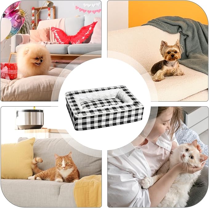 Cat Bed - Warm Pet Sleeping Nest Cuddler | Pet Sofa Bed for Small Dogs - for Living Room Crate Interior Bedroom Home
