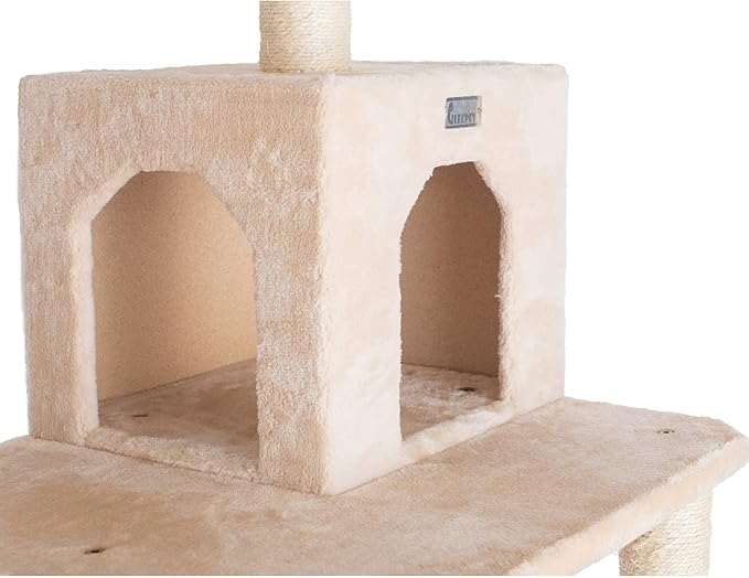 GleePet GP78740821 Cat Tree, 74-Inch, Beige