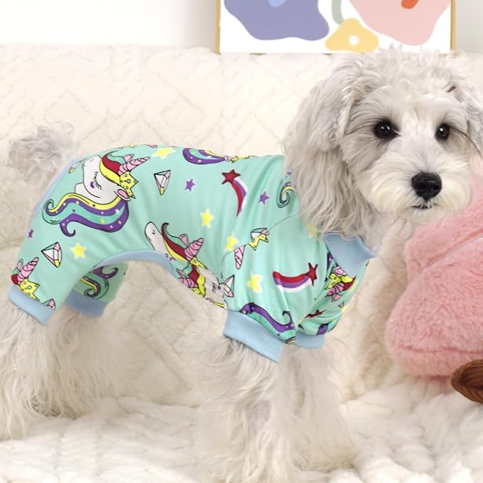 XPUDAC Dog Pajamas for Small Medium Dogs, Strechy Soft Dog Clothes for Dogs Girl Boy Pet Jumpsuit, Cat Onesie-S