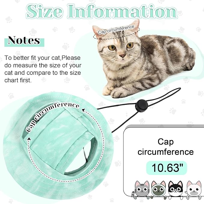 QBLEEV Cat Hats for Cats Only, Sphynx Hat with Ear Hole, Hairless Cat Cowboy Hats for Birthday Party Halloween, Kitten Headwear Sun Sombrero Caps, Chihuahua Sunscreen Baseball Outdoor Climbing Cap