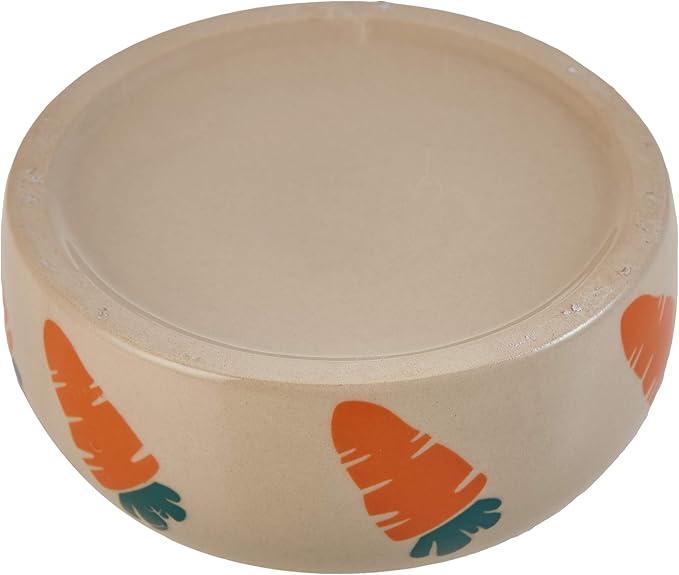 Nobby Carrot Ceramic Feeding Trough, Beige/Orange, 500 ml, Pack of 1