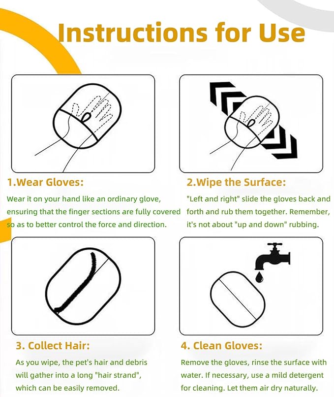 Pet Hair Removal Gloves for Cats & Dogs,2026, Large & Thick,Hair Brush,Washable,Reusable,For Clothes, Sofa,Carpet,Car Seat