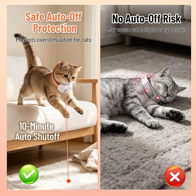 Obfuscate Automatic Laser Cat Toy with Adjustable Laser Head and Bendable Collar,USB Rechargeable,Flashing and Steady Modes,Smart Auto-Off,Interactive Cat Toys for Indoor Cats and Kittens