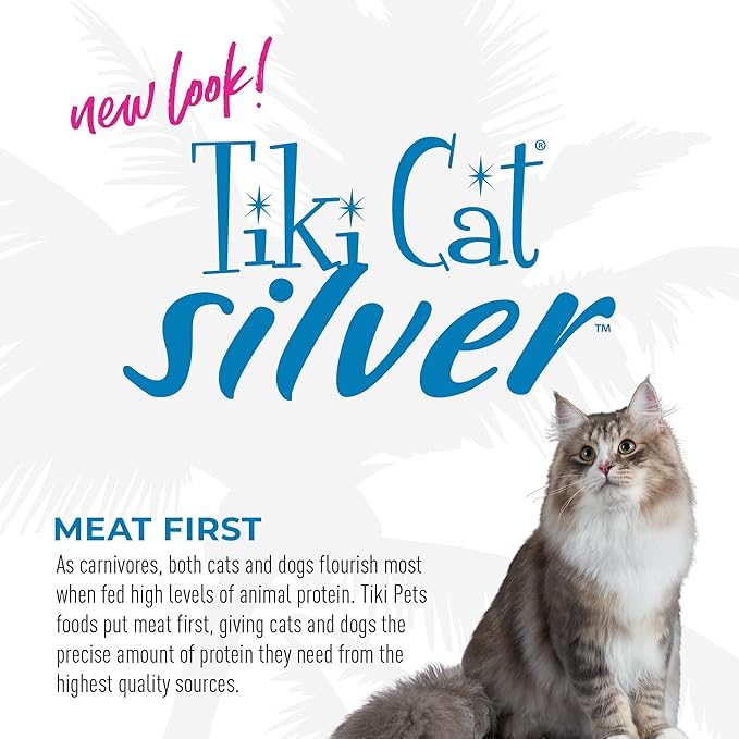 Tiki Cat Silver Mousse Wet Cat Food for Seniors, Chicken & Pumpkin, 2.8 oz. Pouch (12 Count)