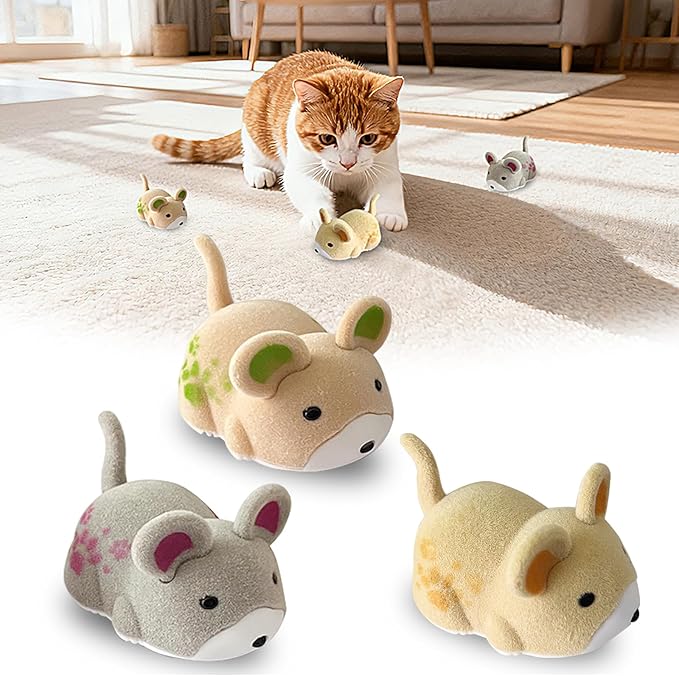 OHGOSH Hamster Teaser that Escapes, Cats Catching Mouse Game, Interactive Cat Toy, Quirky Pet Interactive Tools, Hurry Up and Give It to Your House Pet (3 PCS)