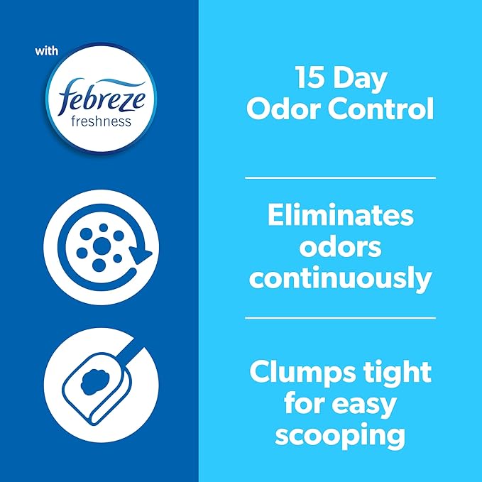 Fresh Step Odor Shield Scented Litter with the Power of Febreze, Clumping Cat Litter, 25 Pounds (Package May Vary)