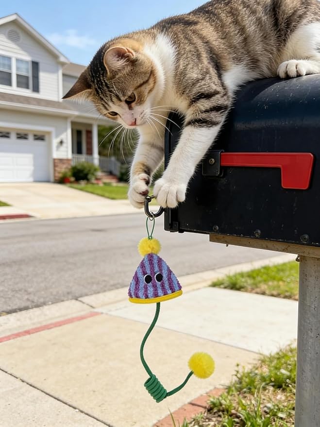 Spring Parachute Cat Toys for Indoor Cats,Interactive Door Hanging Cat Toys for Bored Indoor Adult Cats,Retractable Teaser Toy,Hanging Interactive Toys for Cat Kitten Chase Exercise (Style B-2PCS)
