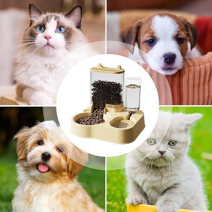 Automatic Cat Feeder,Cat Water Dispenser Food Pet Feeder | Large Capacity Fod Storage Container, Automatic Dog Food Bowl, Pet Supplies